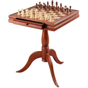 国际象棋实木桌高端对弈棋盘 家用比赛专业棋桌 复古西洋棋 chess