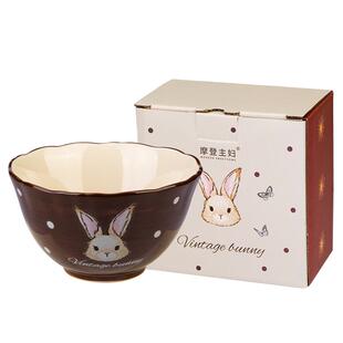 摩登主妇赫拉兔可爱碗盘红色马年本命年新婚新年礼物家用汤碗餐具