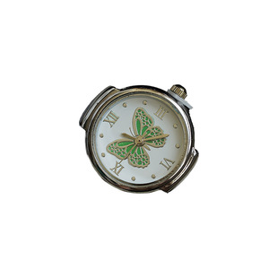 Vintage古着Green Enamel Butterfly Watch Face复古手表戒指