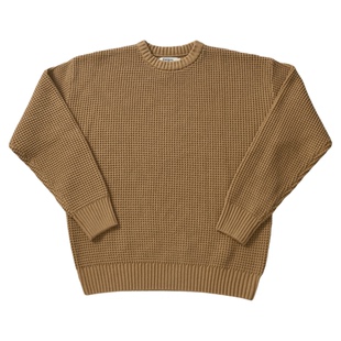 柴米加厚宽松毛衣毛线衣男士华夫格打底内搭针织衫美式复古咔叽冬