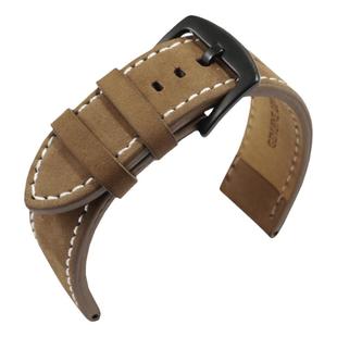 磨砂真皮手表带适配天美时远征系列T49963 T49905复古牛皮带20mm