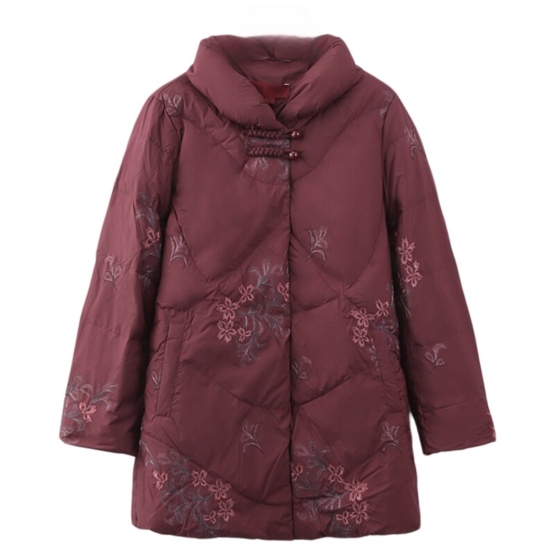 依佈新款中老年女装新中式羽绒服