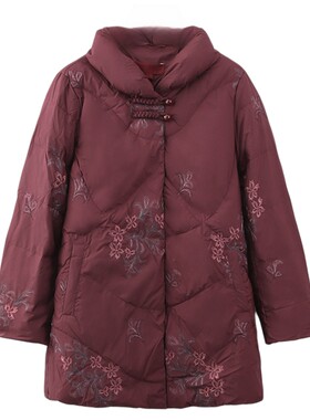 依佈新款中老年女装新中式羽绒服