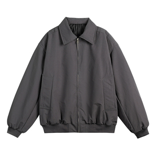 阿于呆美式复古白鸭绒飞行夹克羽绒服男冬季情侣保暖休闲外套女潮