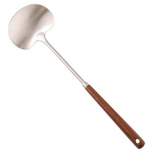 蘑菇铲不锈钢铲子长柄炒菜勺家用厨房迷你小号锅铲木柄把铁铲煎铲