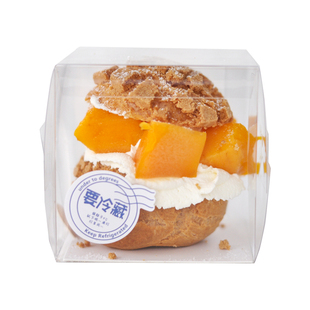 脆皮泡芙包装盒2寸蛋糕盒一次性小蛋糕切块包装盒透明烘焙塑料盒