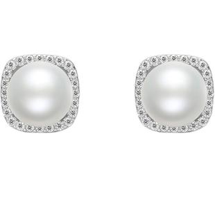 周六福S925银珍珠耳饰女温柔星光低调法式优雅耳饰送女友新年礼物