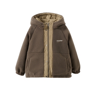 【特价】女童保暖外套2026秋冬新款加绒两面穿仿羊羔毛儿童棉服