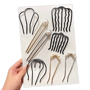 盘发神器2024新款插梳簪子丸子头固定发簪女u型发夹发卡发插头饰