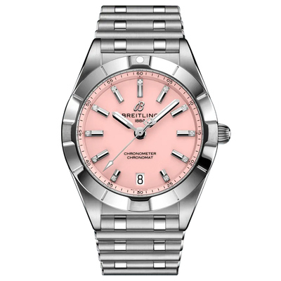 【新年礼物】百年灵机械计时镶钻彩盘女士手表32官方瑞士腕表