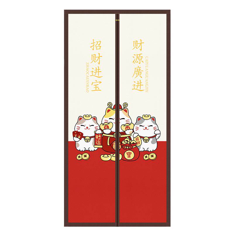 中式布艺隐私隔断帘免打孔
