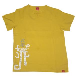 獬豸2020新款鼎力相助T恤刺绣太极教练训练功夫表演中国风盘扣衫