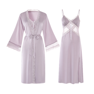 法式宫廷蕾丝真丝睡裙轻奢带胸垫