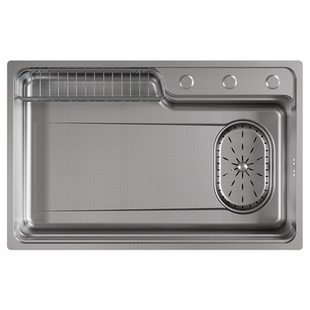 悍高厨房双阶水槽304不锈钢家用洗菜盆多功能厨房日式收纳大单槽