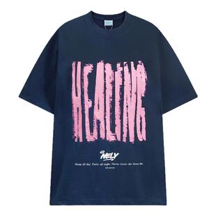 NELY小尼力字母百搭减龄慵懒风短袖t恤男女2026夏季情侣潮牌上衣