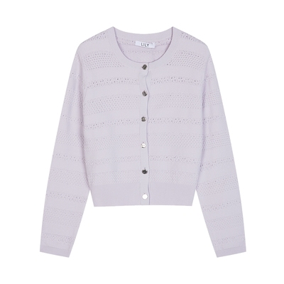 LILY长袖女装百搭圆领开衫