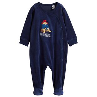 【帕丁熊】HM童装婴儿男婴连身衣25春季新款丝绒连体睡衣1120617