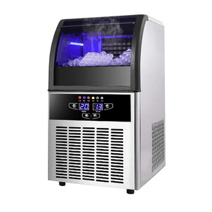 乐创制冰机小型商用100kg冰方块制作机奶茶店酒吧设备专用大容量