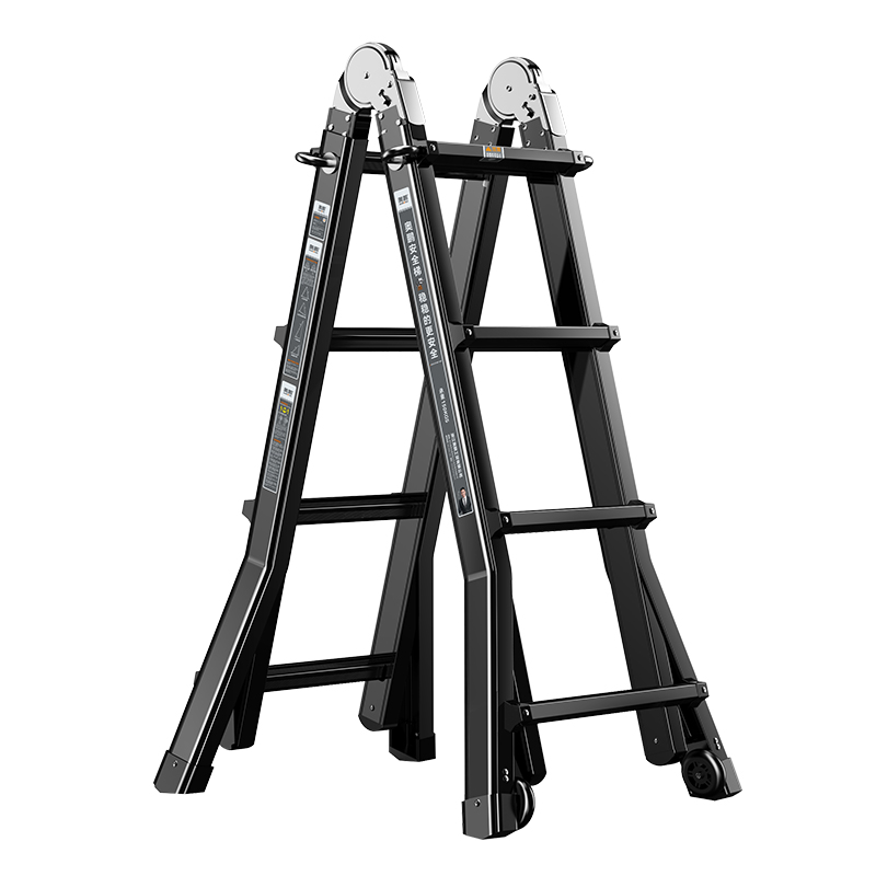 奥鹏铝合金折叠小巨人梯升降56米楼梯工程梯家用伸缩梯多功能便携