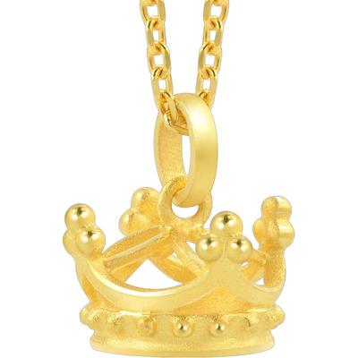 周生生黄金在逃公主皇冠吊坠