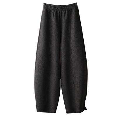 高品质弯刀阔腿裤女秋冬休闲加厚