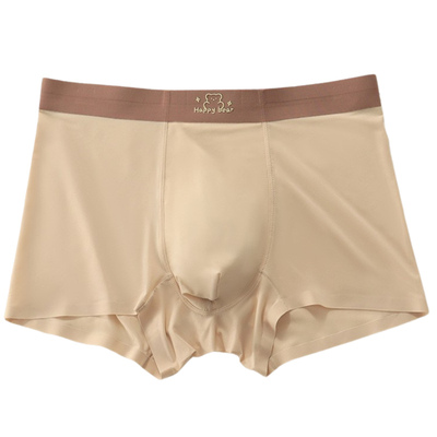 可爱小熊舒适凉感无痕四角裤冰丝