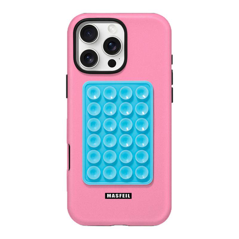 MASFEIL × 纯色吸盘适用苹果17Promax手机壳新款Lo4菲林个性iPhone16Pro套高级感ip15por小众简约创意女14pm