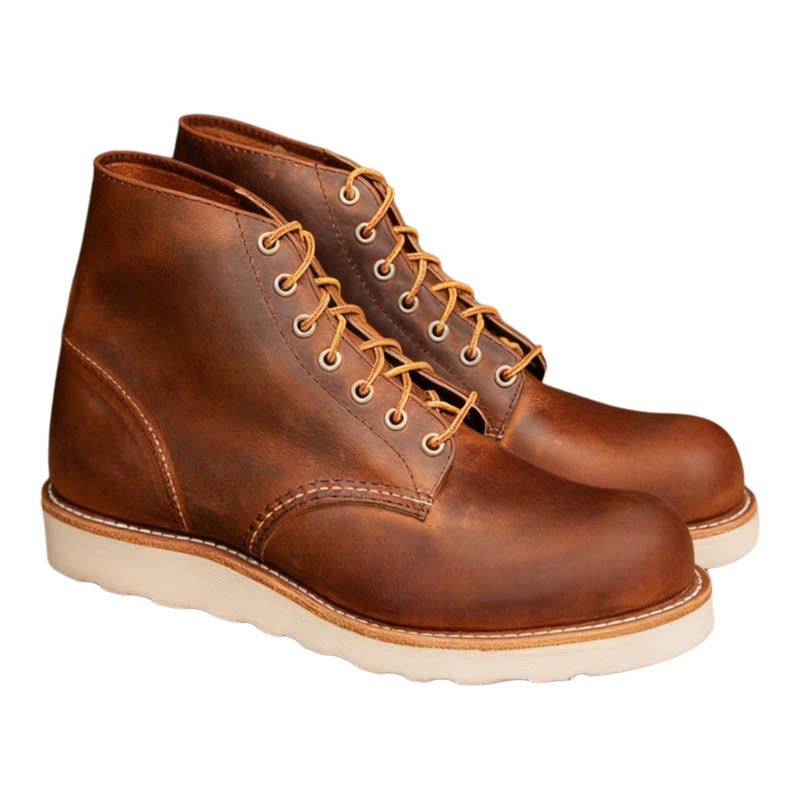 红翼9111 Red Wing经典圆头牛皮D头复古美式CPU工装靴马丁靴RW