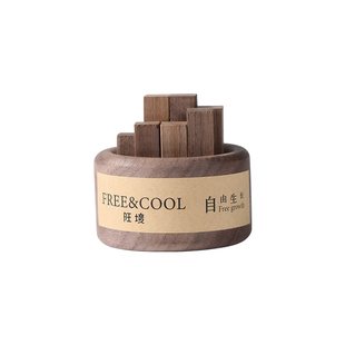 小柴堆扩香木小财堆无火香薰扩香器黑胡桃木创意桌面摆件生日礼物