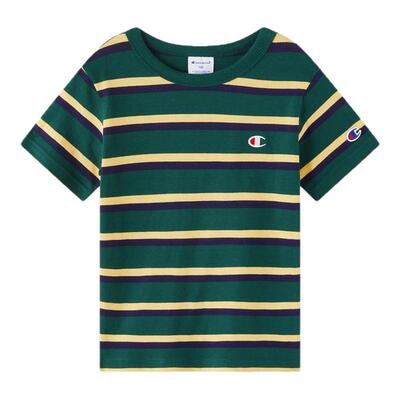 Champion冠军刺绣条纹休闲短袖