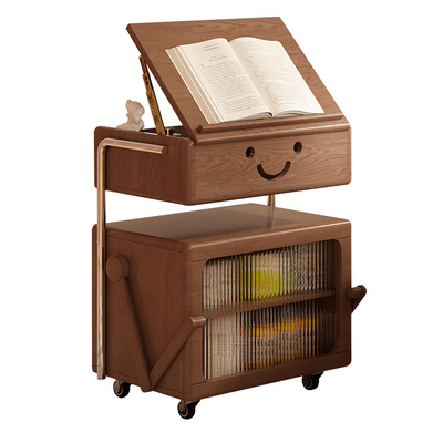 家逸实木机器人床头柜移动收纳柜