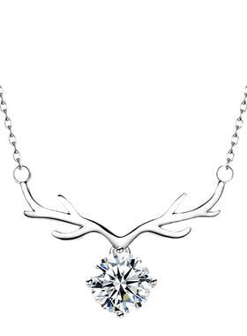 THEONE莫桑石925银十字链女