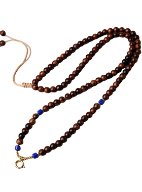 高级感黑花梨木佛牌唐卡吊坠链子