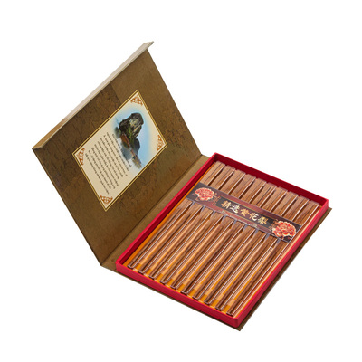 黄花梨家用红木筷子无漆无蜡中式防滑实木餐具10双家庭礼盒套装