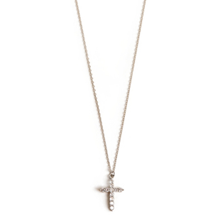 bm项链不掉色s925银镶钻十字架小号代购ins风女生Brandy Melville