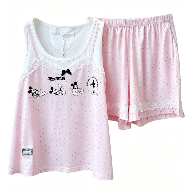 特价Gill Aimar小熊家薄款背心短裤睡衣女夏季夏天外穿家居服套装
