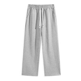 名创优品直筒长裤子男春夏季2026新款宽松阔腿休闲灰色运动卫裤Y