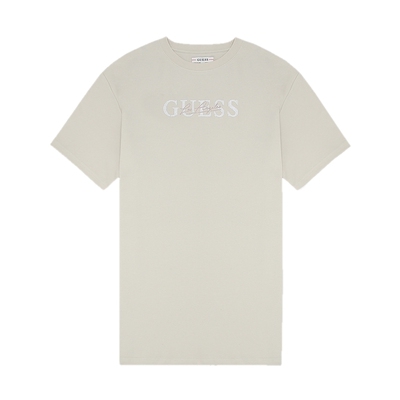 Guess女士烫钻logo短袖T恤连衣裙