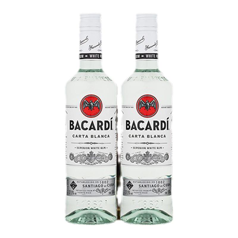 【劉雨昕推薦】百加得白朗姆酒500ml*2莫吉托洋酒基酒自由古巴