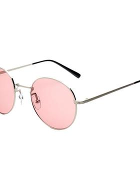 韩版圆形透明黄色素颜墨镜女个性