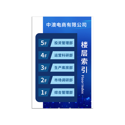 瑞客来祥亚克力楼层索引牌