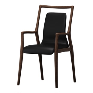 实木椅子新中式接待黑胡桃茶桌椅带扶手餐椅椅子书桌椅泡茶椅椅子