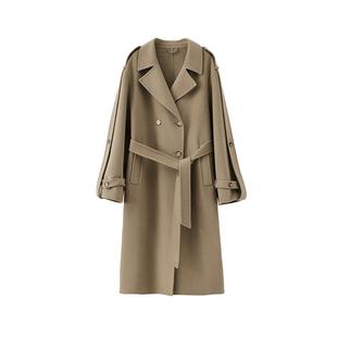 【到手759元】大女主气场 风衣型羊毛双面呢子大衣西装外套中长款