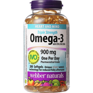 webber naturals加拿大伟博天然3倍浓度欧米伽3深海鱼油400粒