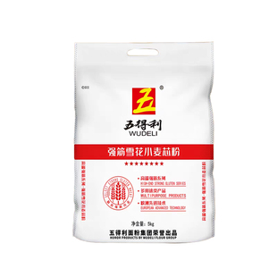 五得利强筋雪花小麦芯粉10斤中筋五星面粉5kg新日期七星小麦粉