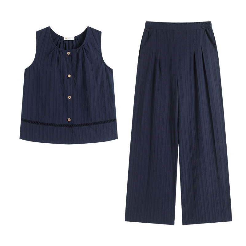 夏季纯棉薄款休闲时尚家居服套装