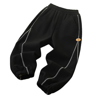 男童裤子秋冬加绒长裤儿童运动裤男孩羊毛蚕丝加绒保暖休闲裤6610