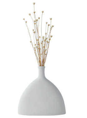 现代艺术感白色陶瓷花瓶几何造型