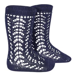 西班牙Condor女童网眼中筒袜婴儿镂空薄款春夏季透气棉柔中高筒袜