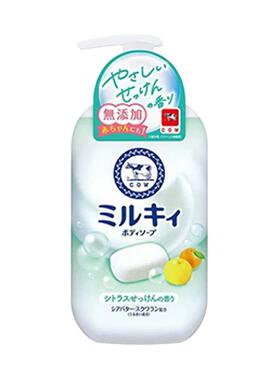 COW/牛乳石硷柑橘柚子香沐浴露持久留香不假滑72小时正品500ml